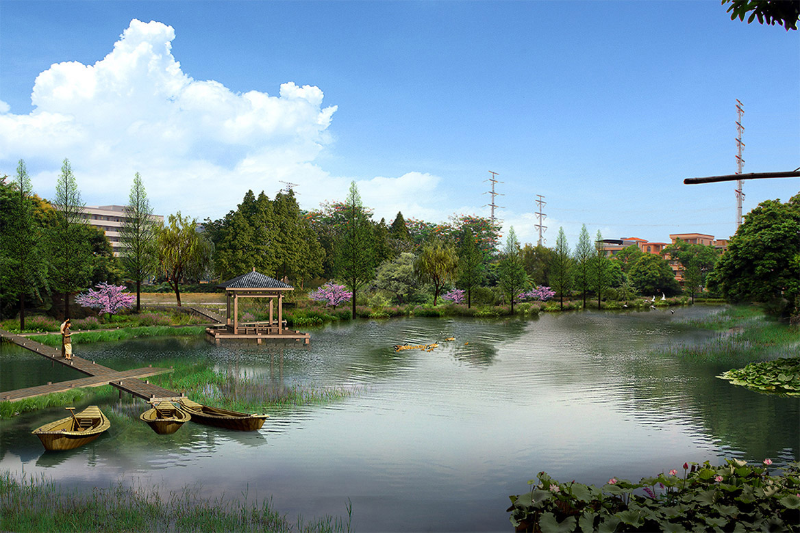 城市濱水綠地園林景觀設計圖片